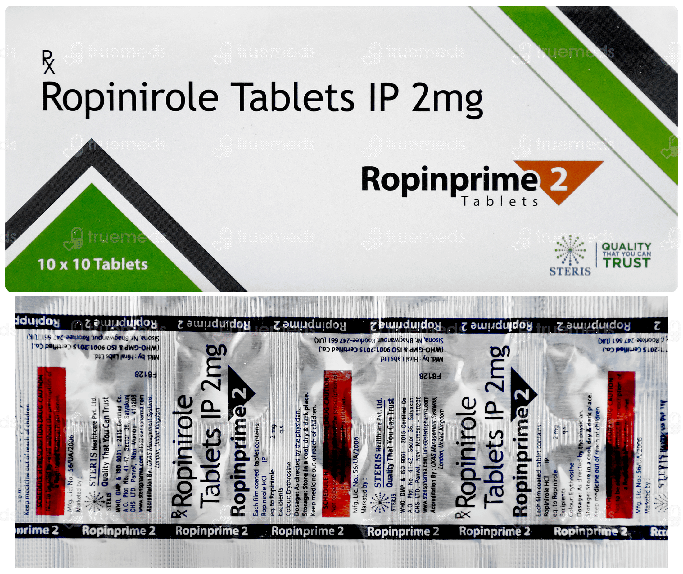Ropinprime 2 Tablet 10 - Uses, Side Effects, Dosage, Price | Truemeds