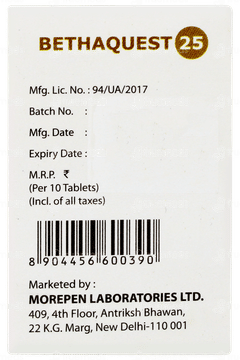 Bethaquest 25 Tablet 10