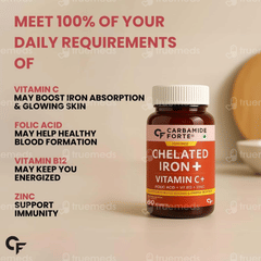 Carbamide Forte Chelated Iron Vitamin C Folic Acid Vit B12 Zinc Tablet 60 Carbamide Forte Chelated Iron Vitamin C Folic Acid Vit B12 Zinc Tablet 60