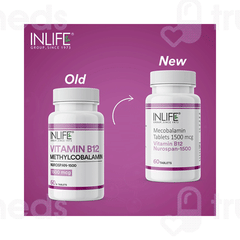 Inlife Vitamin B12 Methylcobalamin 1500mcg Tablet 60