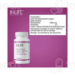 Inlife Vitamin B12 Methylcobalamin 1500mcg Tablet 60