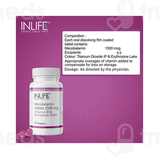 Inlife Vitamin B12 Methylcobalamin 1500mcg Tablet 60