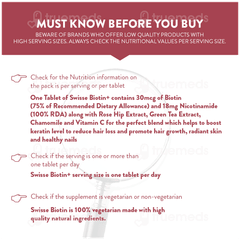 Swisse Beauty Biotin+ With Nicotinamide Rose Hips & Vitamin C Tablet 30