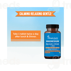 Simply Earth Magnesium Glycinate + Citrate + Zinc Tablet 120