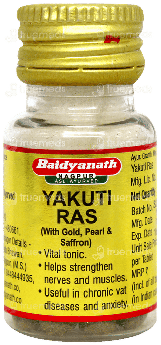 Baidyanath Nagpur Yakuti Ras With Gold Pearl & Saffron Tablet 5