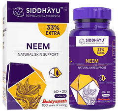 Siddhayu Neem Tablet 60 + 20 Free Siddhayu Neem Tablet 60 + 20 Free