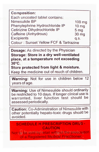 New Nimatex Cold & Flu Tablet 10