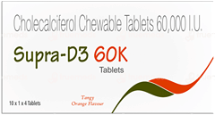 Supra D3 60K Orange Flavour Chewable Tablet 4