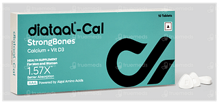 Diataal Cal Strongbones Calcium With Vit D3 Active Absorbable Calcium Strong Bones 10 Tablets