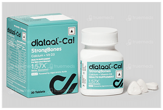 Diataal Cal Strongbones Calcium With Vit D3 Active Absorbable Calcium Strong Bones 30 Tablets Bottle