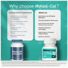 Diataal Cal Strongbones Calcium Vit D3 Active Absorbable Calcium Strong Bones Tablet 30