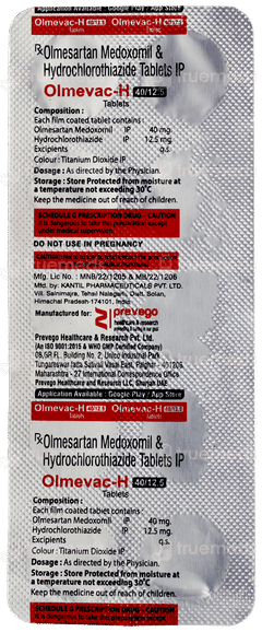 Olmevac H 40/12.5 Tablet 10 Olmevac H 40/12.5 Tablet 10