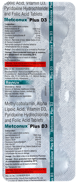 Metconux Plus D3 Tablet 10