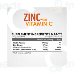 Himalayan Organics Zinc With Vitamin C Tablet 120