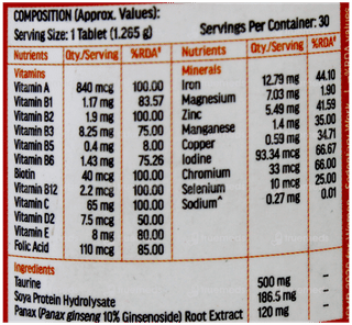 Healthkart Hk Vitals Multivitamin With Zinc & Vitamin C Tablet 30