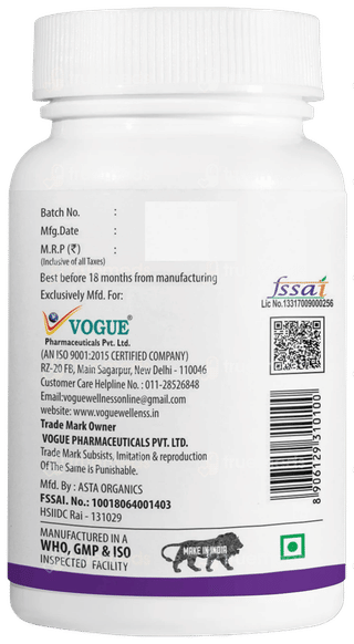 Vogue Wellness Vozi Zinc Gluconate Tablet 60