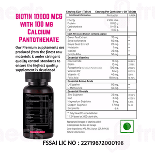 Puraberry Biotin 10000mcg Tablet 60