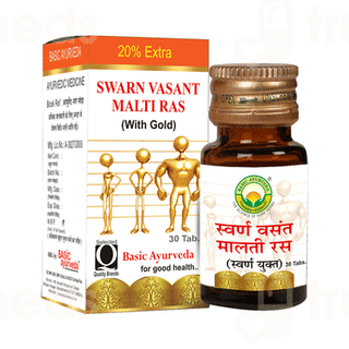 Basic Ayurveda Swarn Vasant Malti Ras With Gold Tablet 30