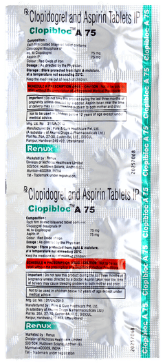 Clopibloc A 75 Tablet 10 Clopibloc A 75 Tablet 10