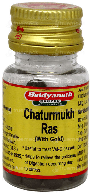 Baidyanath Chaturmukh Ras With Gold Tablet 10