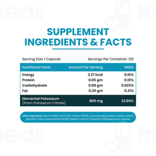 Himalayan Organics Potassium Citrate 800mg Vegetarian Tablet 120