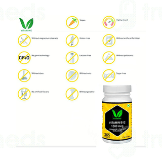 Vitaruhe Vitamin B12 High Dose Sublingual Tablet 365