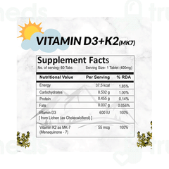Swisslife Forever Vitamin D3+k2 Mk 7 Veg Tablet 60