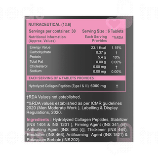 Carbamide Forte Collagenova Hydrolyzed Collagen 6000mg Tablet 180