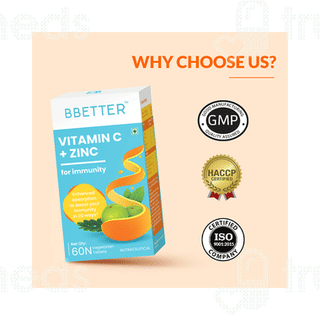 Bbetter Vitamin C + Zinc Vegetarian Tablet 60