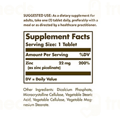 Solgar Zinc Picolinate 22mg Tablet 100