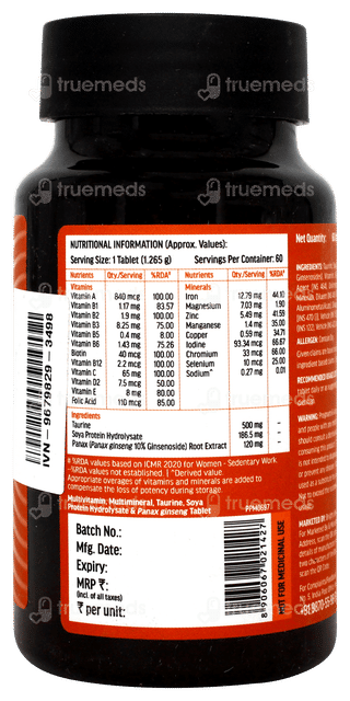 Hk Vitals Multivitamin With Zinc & Vitamin C Tablet 60