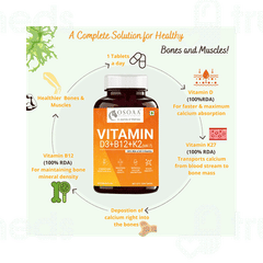 Osoaa Vitamin D3+b12+k2 Tablet 120