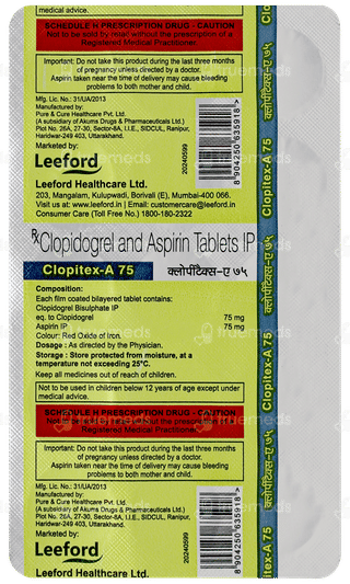 Clopitex A 75 Tablet 15