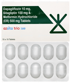 Azsita Trio 10mg/500mg/100mg Tablet 10 Azsita Trio 10mg/500mg/100mg Tablet 10