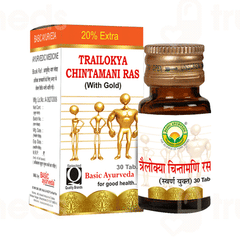 Basic Ayurveda Trailokya Chintamani Ras With Gold Tablet 30