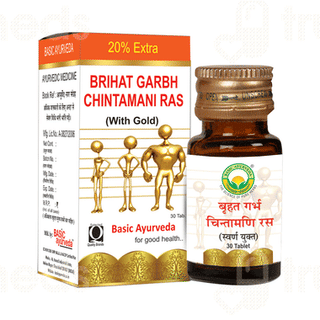 Basic Ayurveda Brihat Garbh Chintamani Ras With Gold Tablet 30