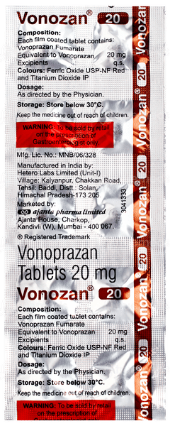 Vonozan 20 Tablet 10 Vonozan 20 Tablet 10