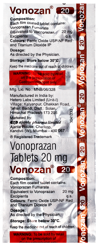 Vonozan 20 Tablet 10