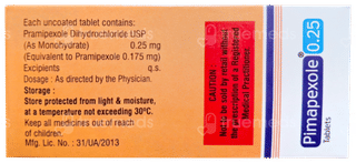 Pimapexole 0.25 Tablet 10