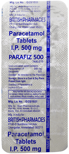 Parafiz 500 Tablet 10 Parafiz 500 Tablet 10