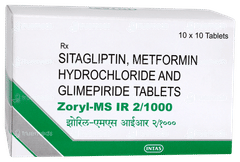 Zoryl Ms Ir 2/1000 Tablet 10 Zoryl Ms Ir 2/1000 Tablet 10
