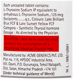 Euthyrox 125 Tablet 100 Euthyrox 125 Tablet 100