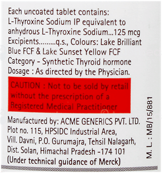Euthyrox 125 Tablet 100