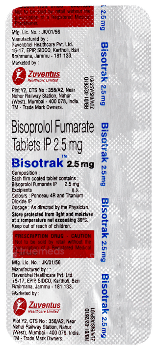 Bisotrak 2.5mg Tablet 10
