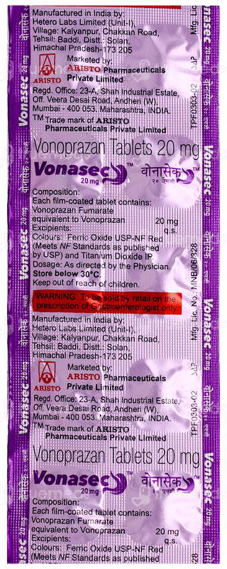 Vonasec 20mg Tablet 10