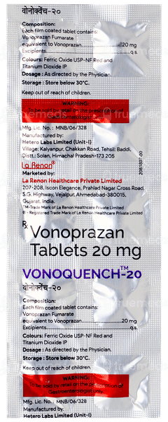 Vonoquench 20 Tablet 10 Vonoquench 20 Tablet 10