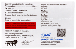 Rivaronol 10 Tablet 14
