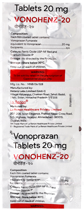 Vonohenz 20mg Tablet 10