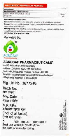 Agrosaf Lasuna Tablet 60