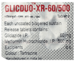 Glicduo Xr 60/500 Tablet 10 Glicduo Xr 60/500 Tablet 10